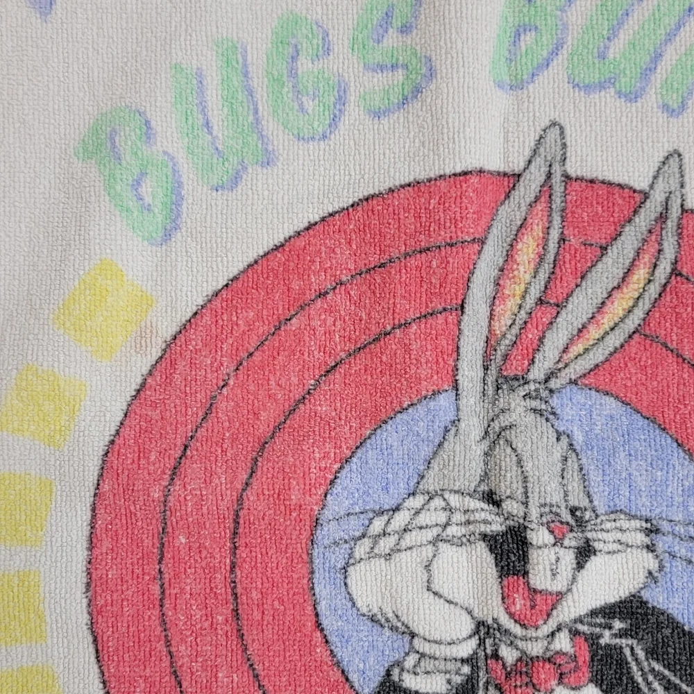 Vintage 1989 Bugs‎ Bunny 50th Anniversary Warner Bros Beach Towel 23x39in